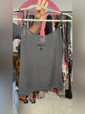 RARE 🔥 Vive Maria Vintage Grail Mesh “Sinful” Rosette Tank Top